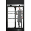 Шкаф холодильный для вина, 336бут., 4 двери стекло, без полок, ножки, +4/+18С, дин.охл., черный полуглянец, центральный, H2.2м, R290